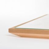Quadratische Holzplatte mit Glas